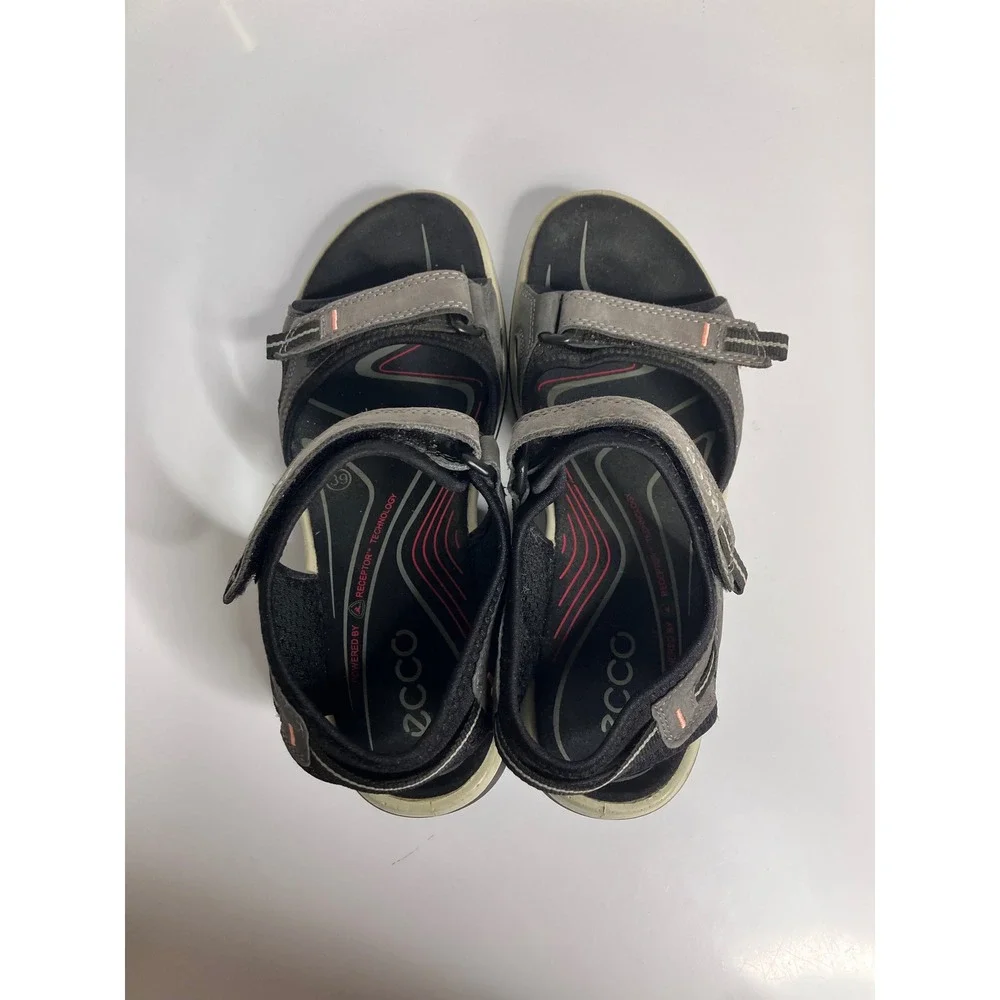 ECCO Yucatan Sandals Women 39 Grey Good Hiking Walking Strappy Receptor